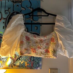 Zara Floral Textured Women's Top